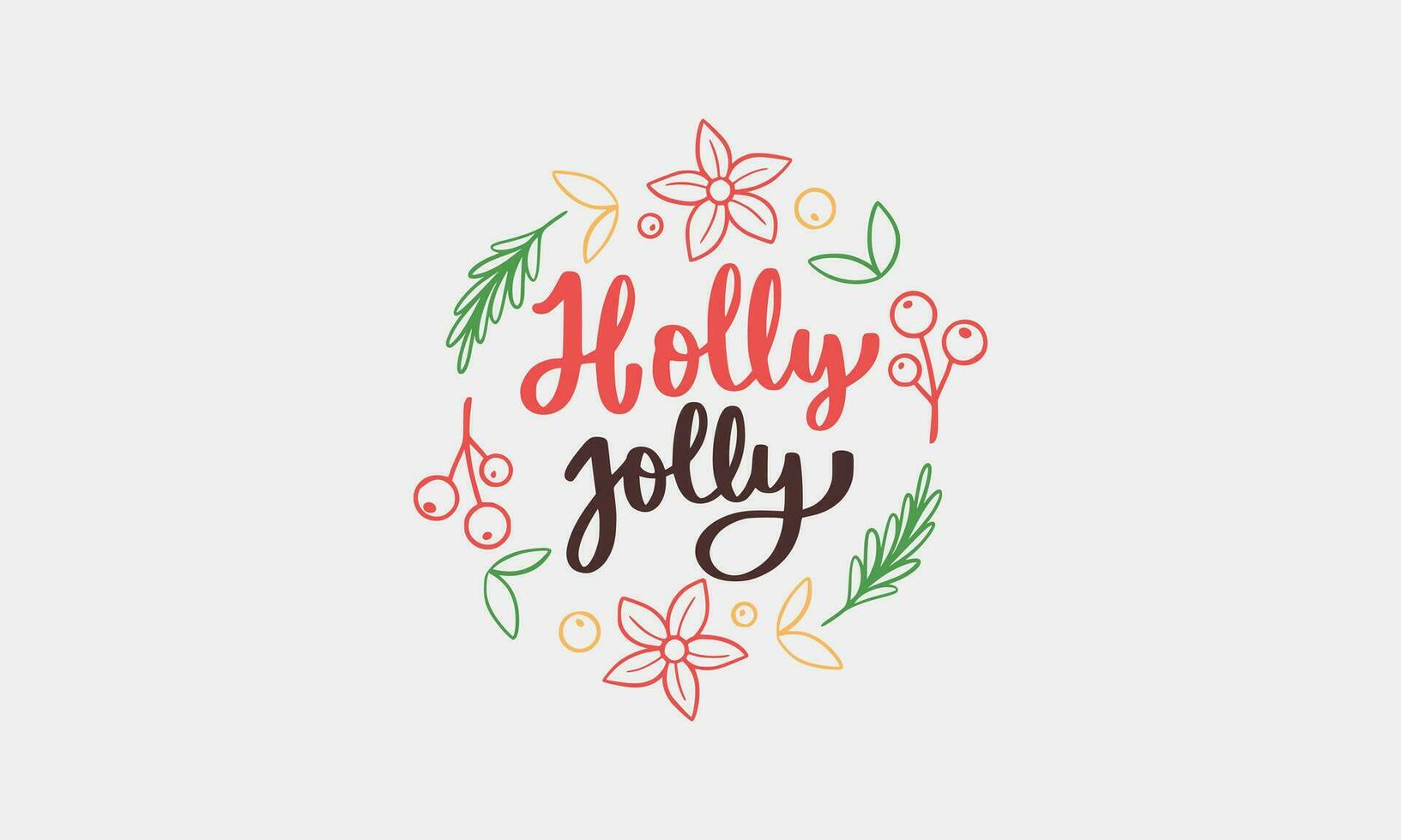 holly letter vector flat design