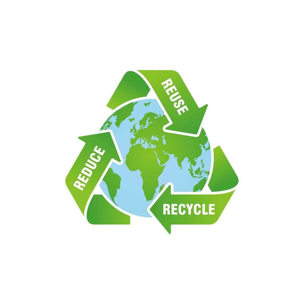 3R Campaign, Reduce Reuse Recycle Illustration Vector