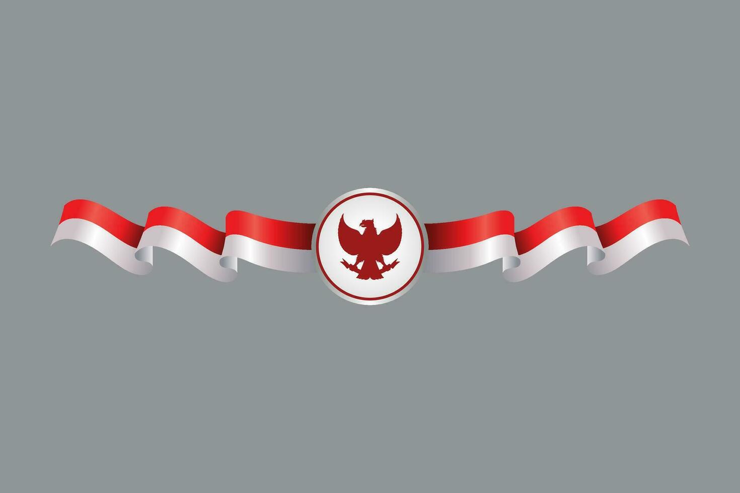 indonesia waving flag with pancasila, national symbols of indonesia vector