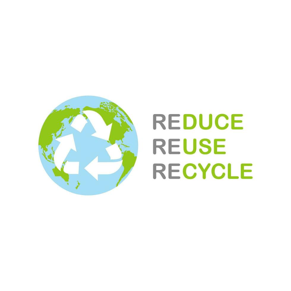 3R Campaign, Reduce Reuse Recycle Illustration Vector