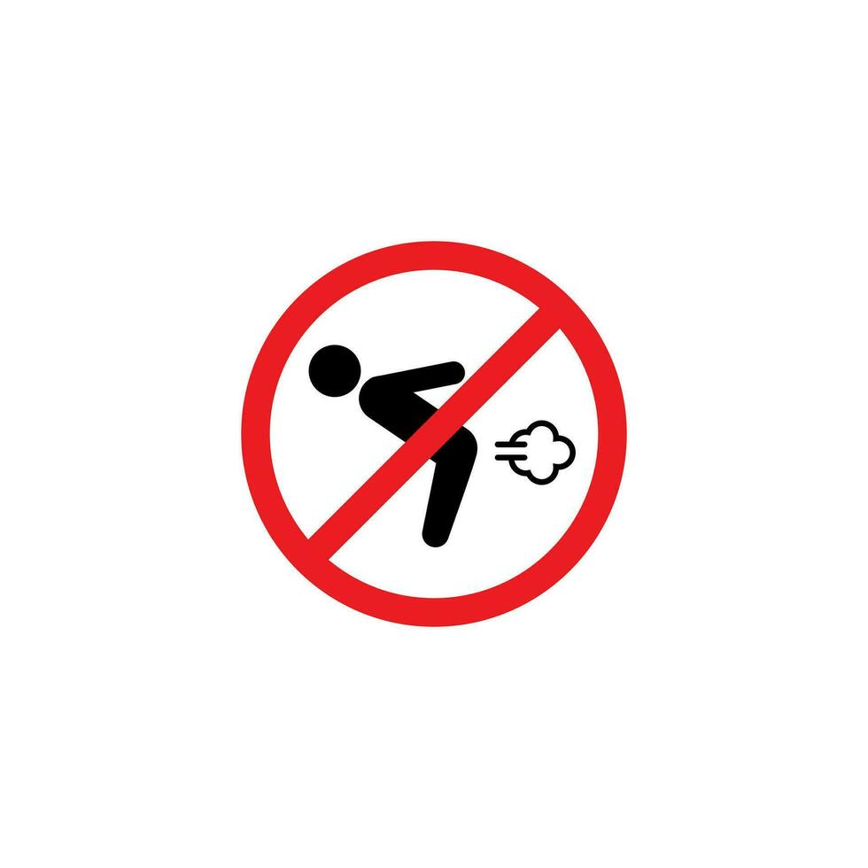 no fart allowed sign template vector, no fart symbol prohibition vector