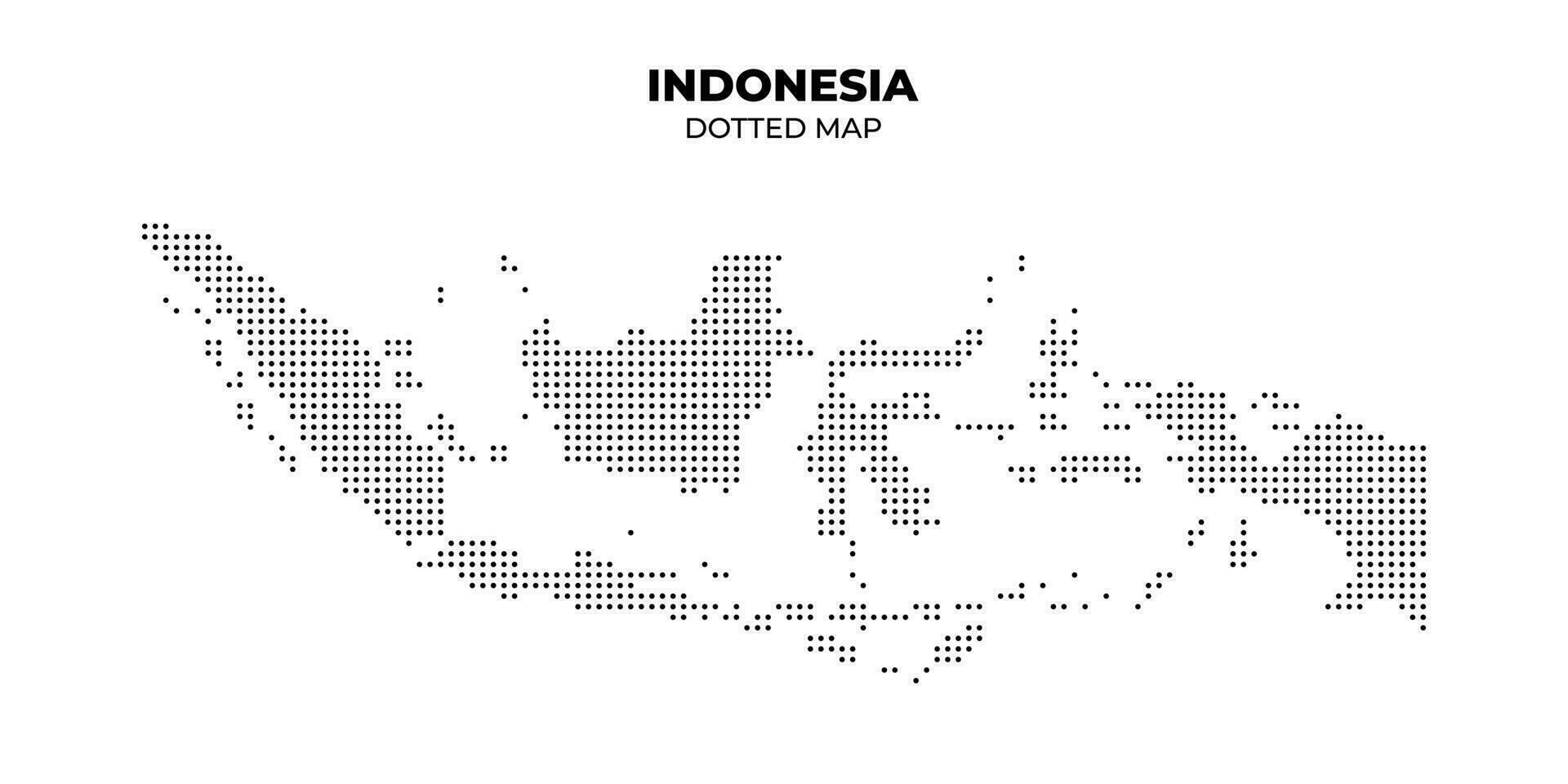 negro trama de semitonos punteado Indonesia mapa ilustración vector