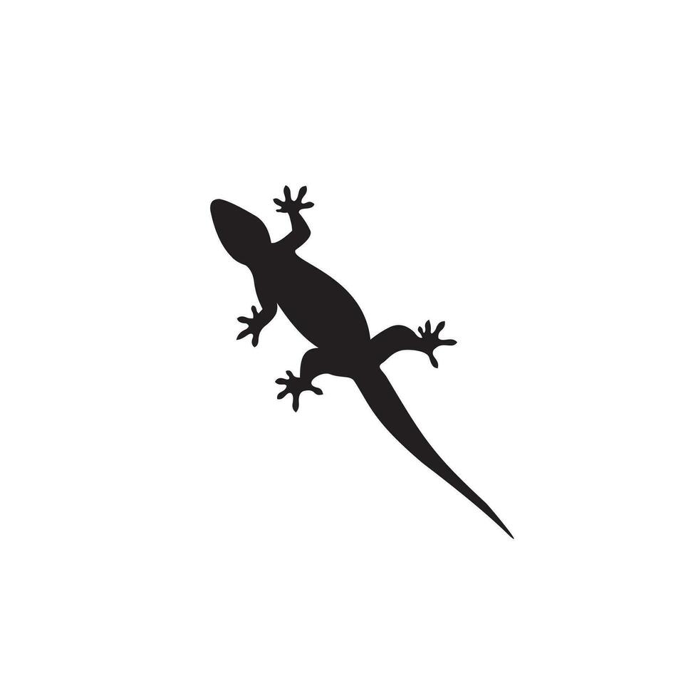 asian house lizard silhouette shape vector