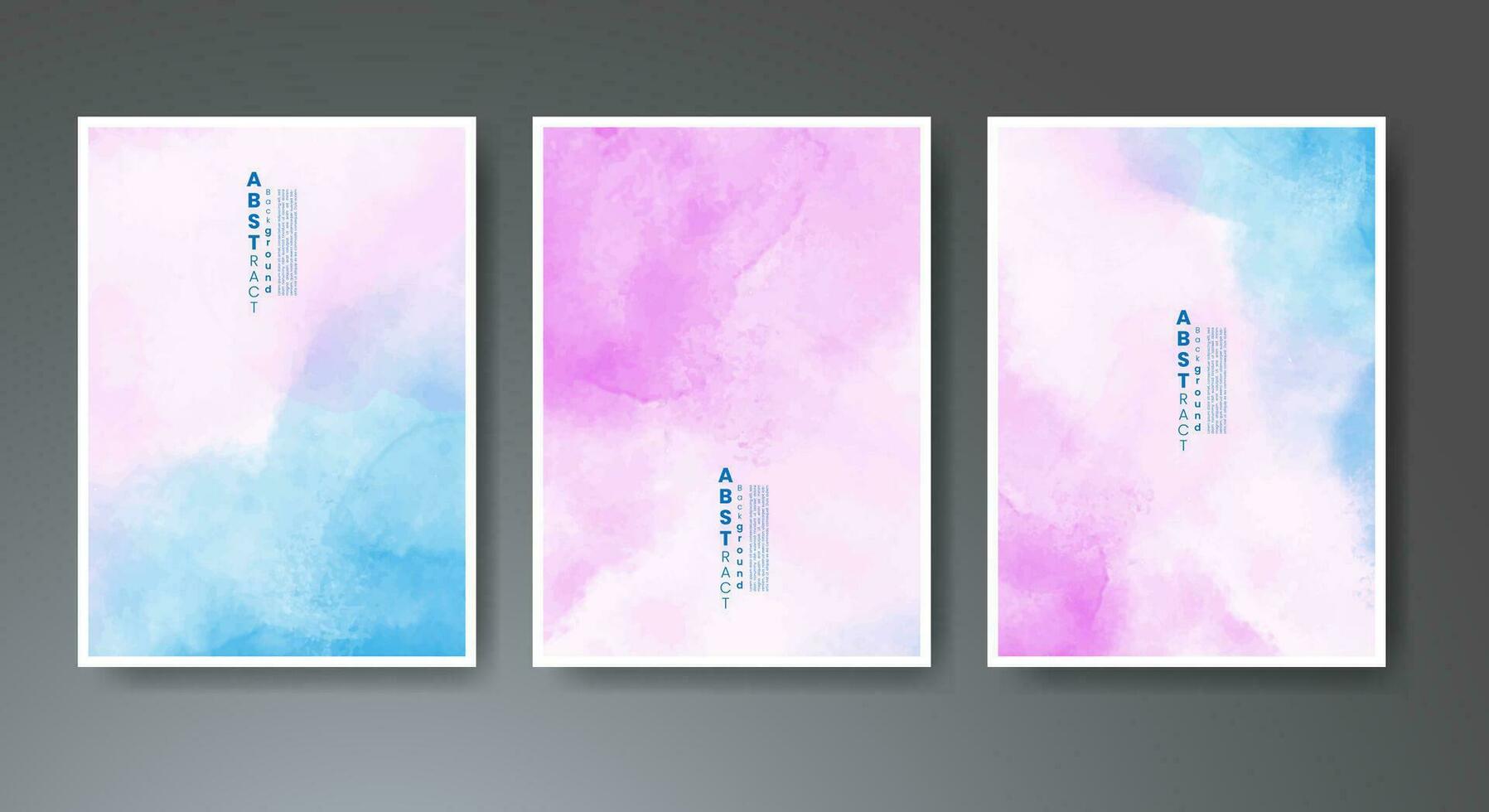 Set of creative hand painted abstract watercolor background. Design for your cover, date, postcard, banner, logo. vector