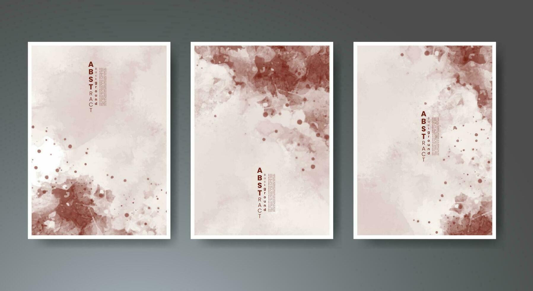 Set of creative hand painted abstract watercolor background. Design for your cover, date, postcard, banner, logo. vector
