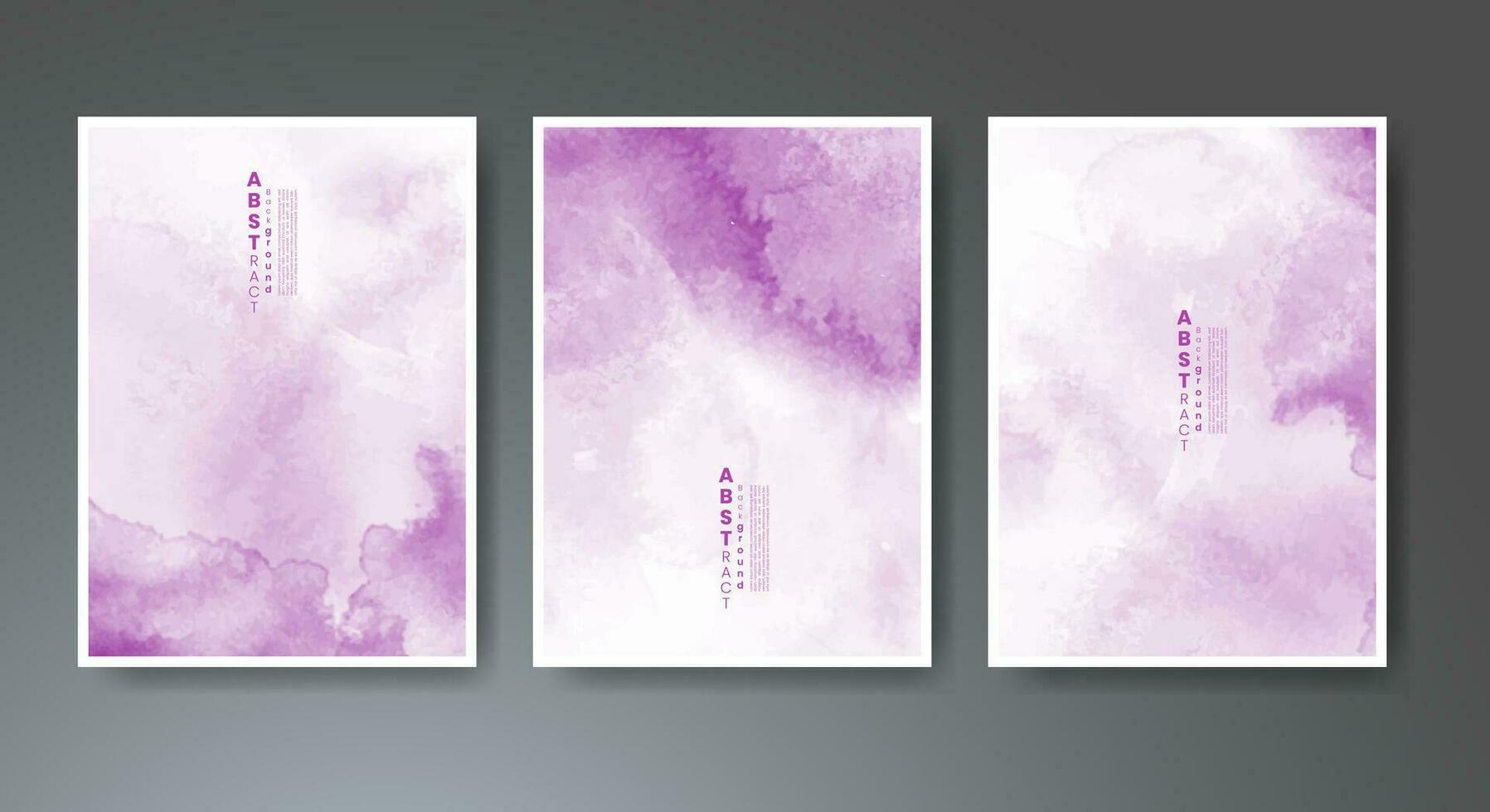 Set of creative hand painted abstract watercolor background. Design for your cover, date, postcard, banner, logo. vector