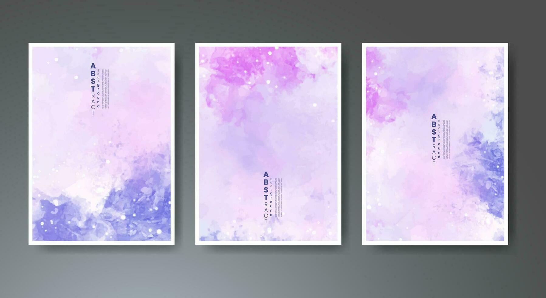 Set of creative hand painted abstract watercolor background. Design for your cover, date, postcard, banner, logo. vector