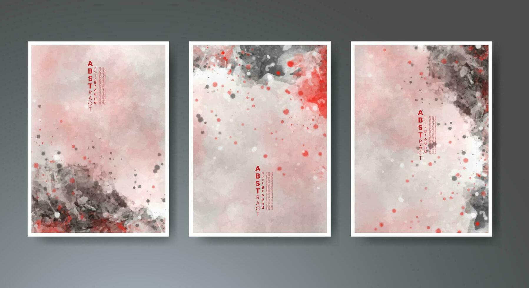 Set of creative hand painted abstract watercolor background. Design for your cover, date, postcard, banner, logo. vector