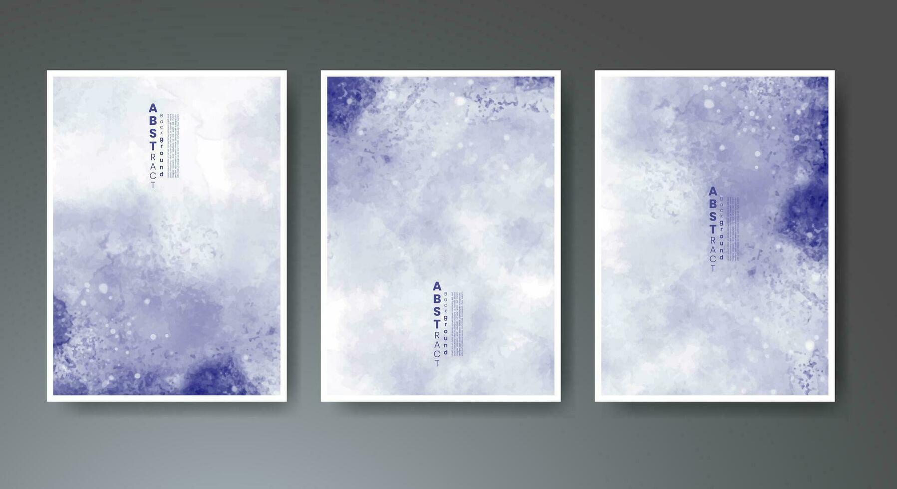 Set of creative hand painted abstract watercolor background. Design for your cover, date, postcard, banner, logo. vector