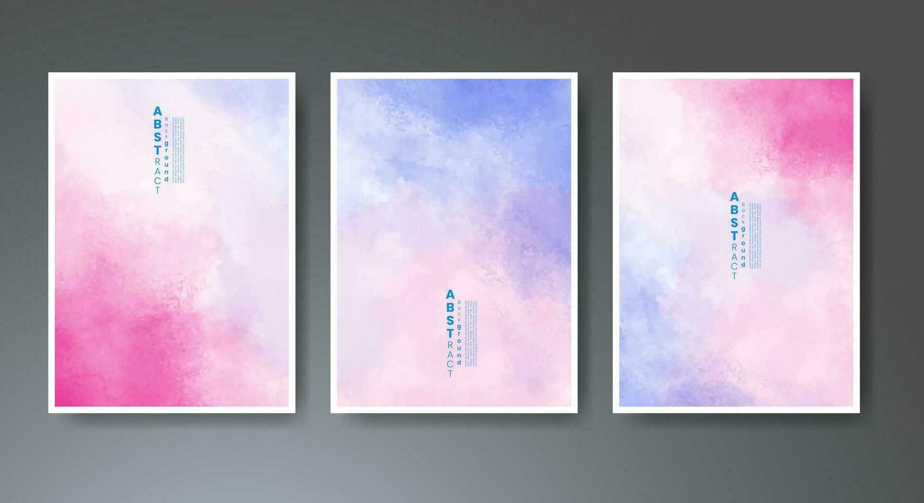 Set of creative hand painted abstract watercolor background. Design for your cover, date, postcard, banner, logo. vector