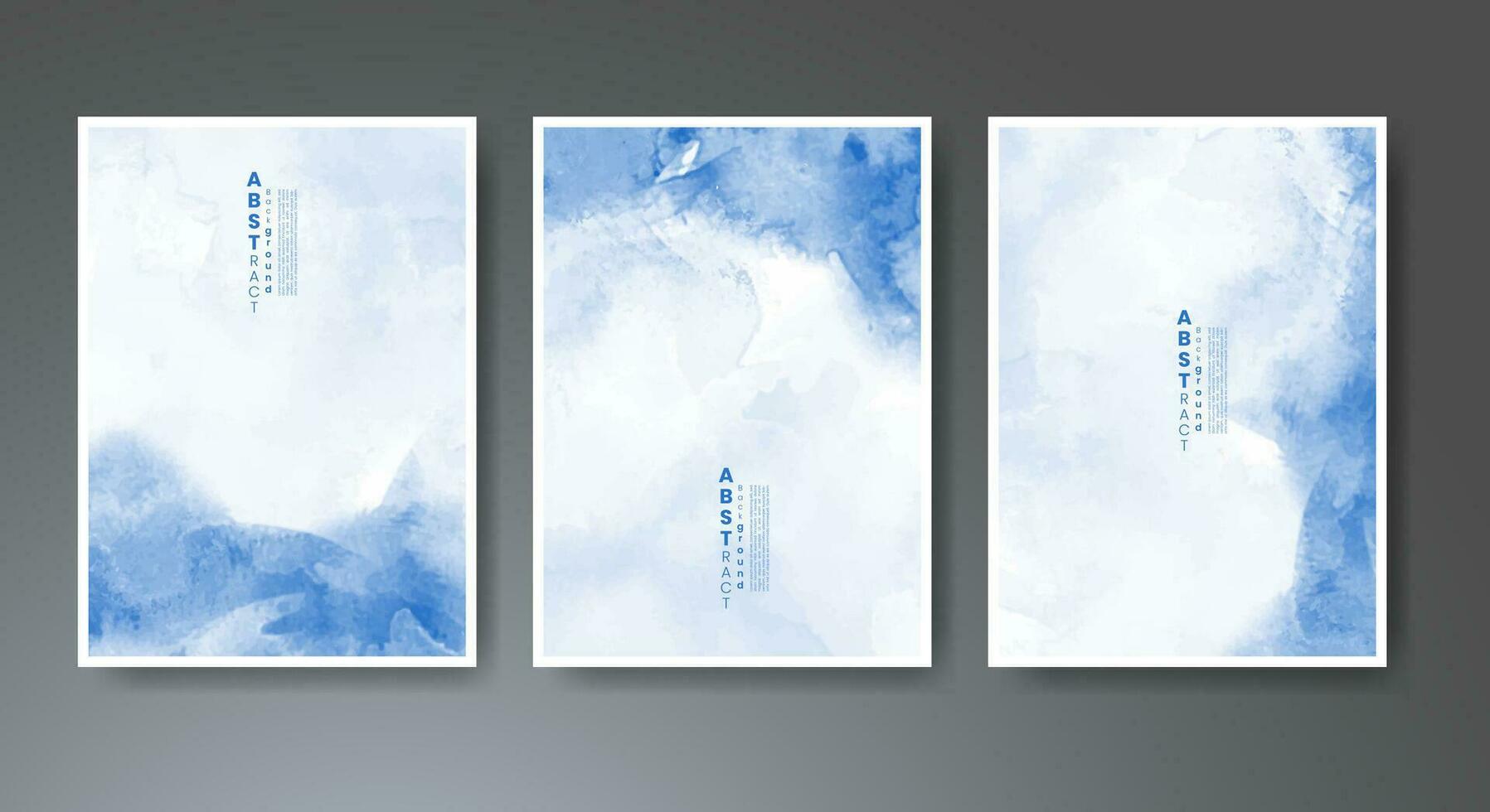 Set of creative hand painted abstract watercolor background. Design for your cover, date, postcard, banner, logo. vector