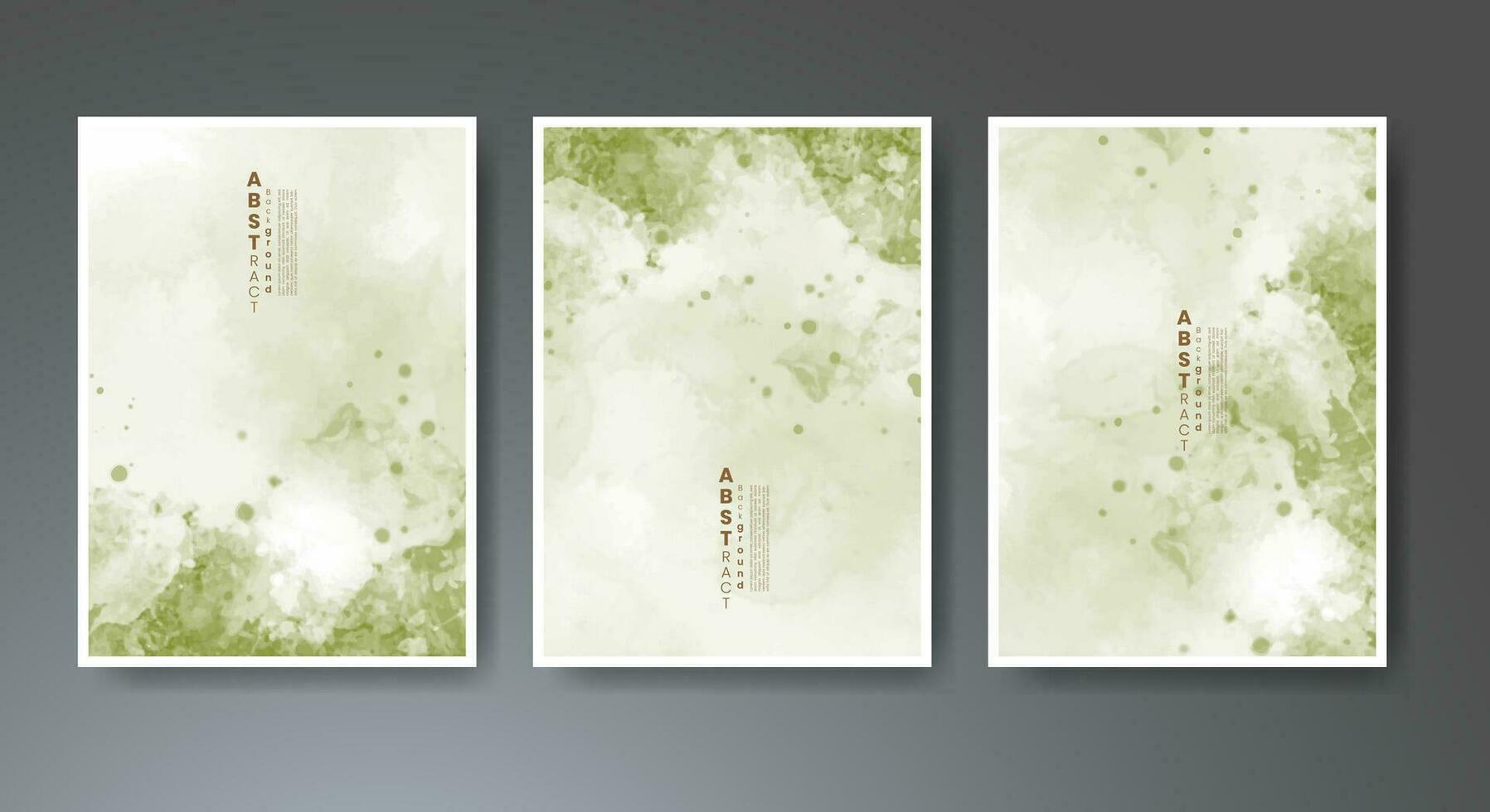 Set of creative hand painted abstract watercolor background. Design for your cover, date, postcard, banner, logo. vector