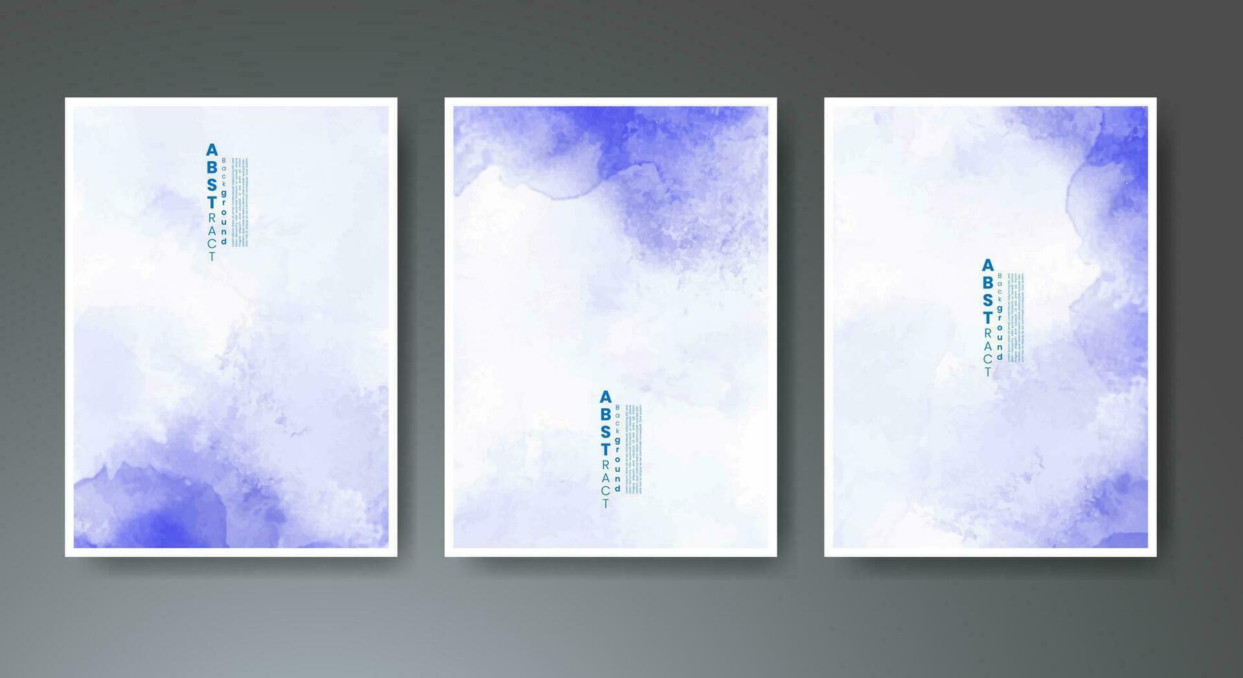 Set of creative hand painted abstract watercolor background. Design for your cover, date, postcard, banner, logo. vector