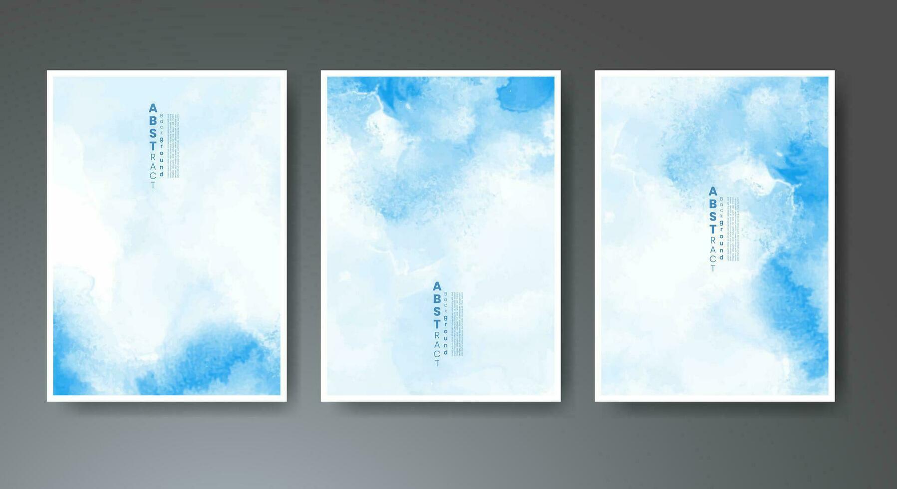 Set of creative hand painted abstract watercolor background. Design for your cover, date, postcard, banner, logo. vector