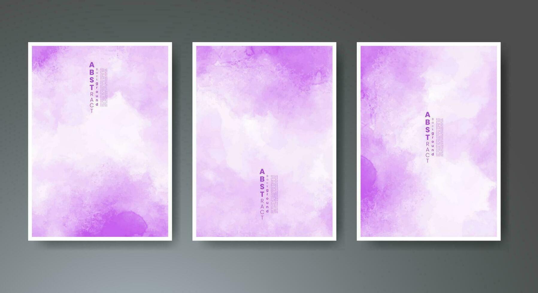 Set of creative hand painted abstract watercolor background. Design for your cover, date, postcard, banner, logo. vector