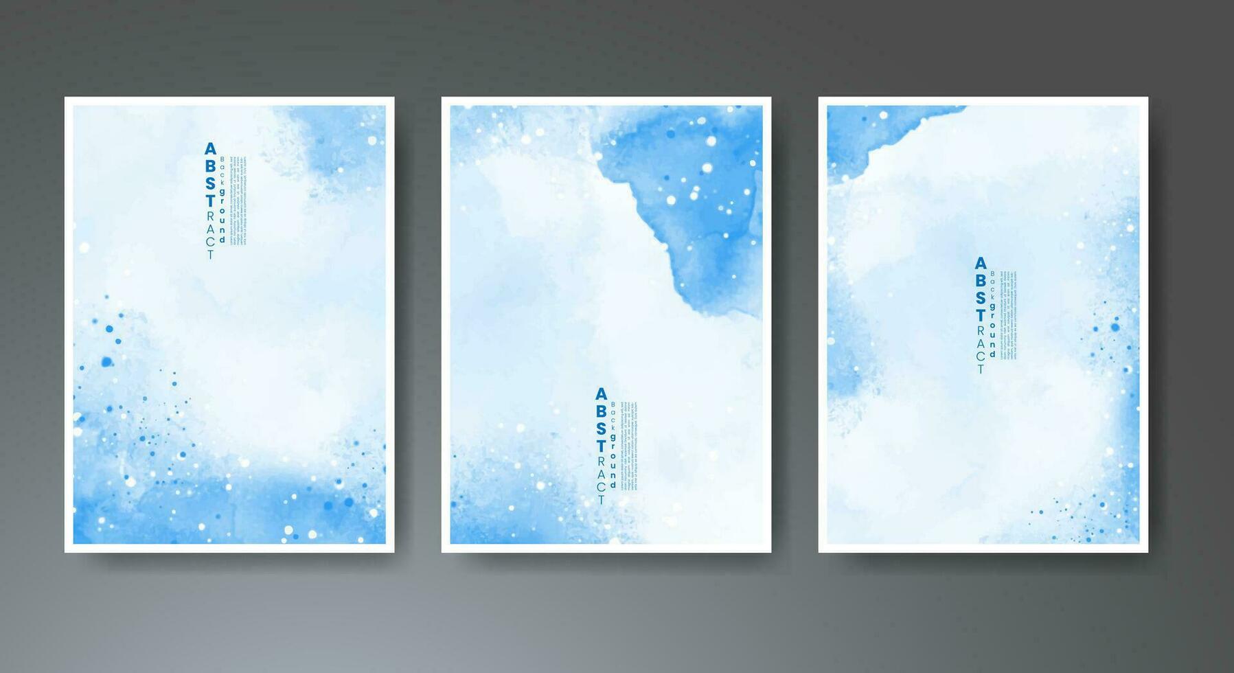 Set of creative hand painted abstract watercolor background. Design for your cover, date, postcard, banner, logo. vector