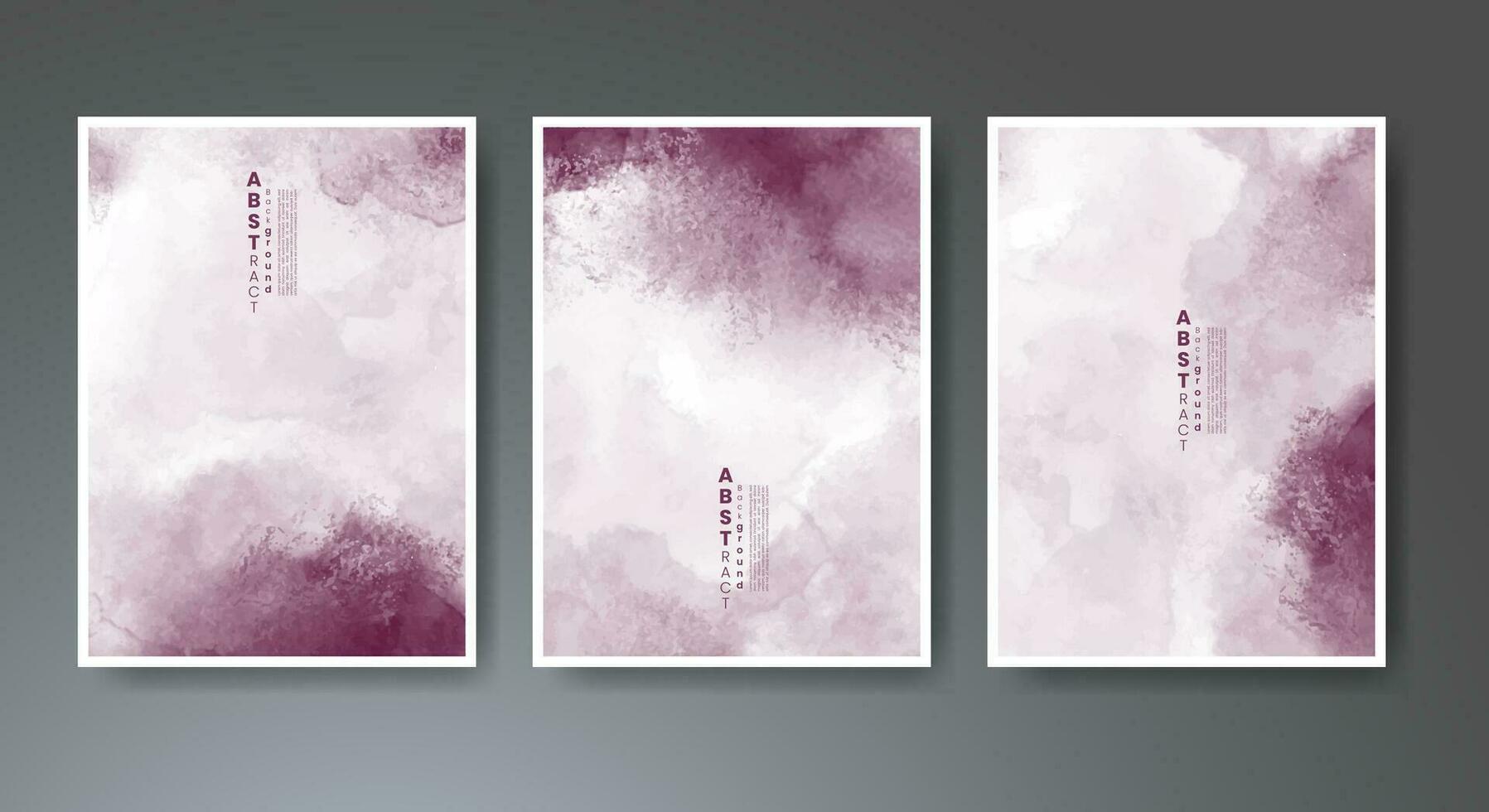 Set of creative hand painted abstract watercolor background. Design for your cover, date, postcard, banner, logo. vector