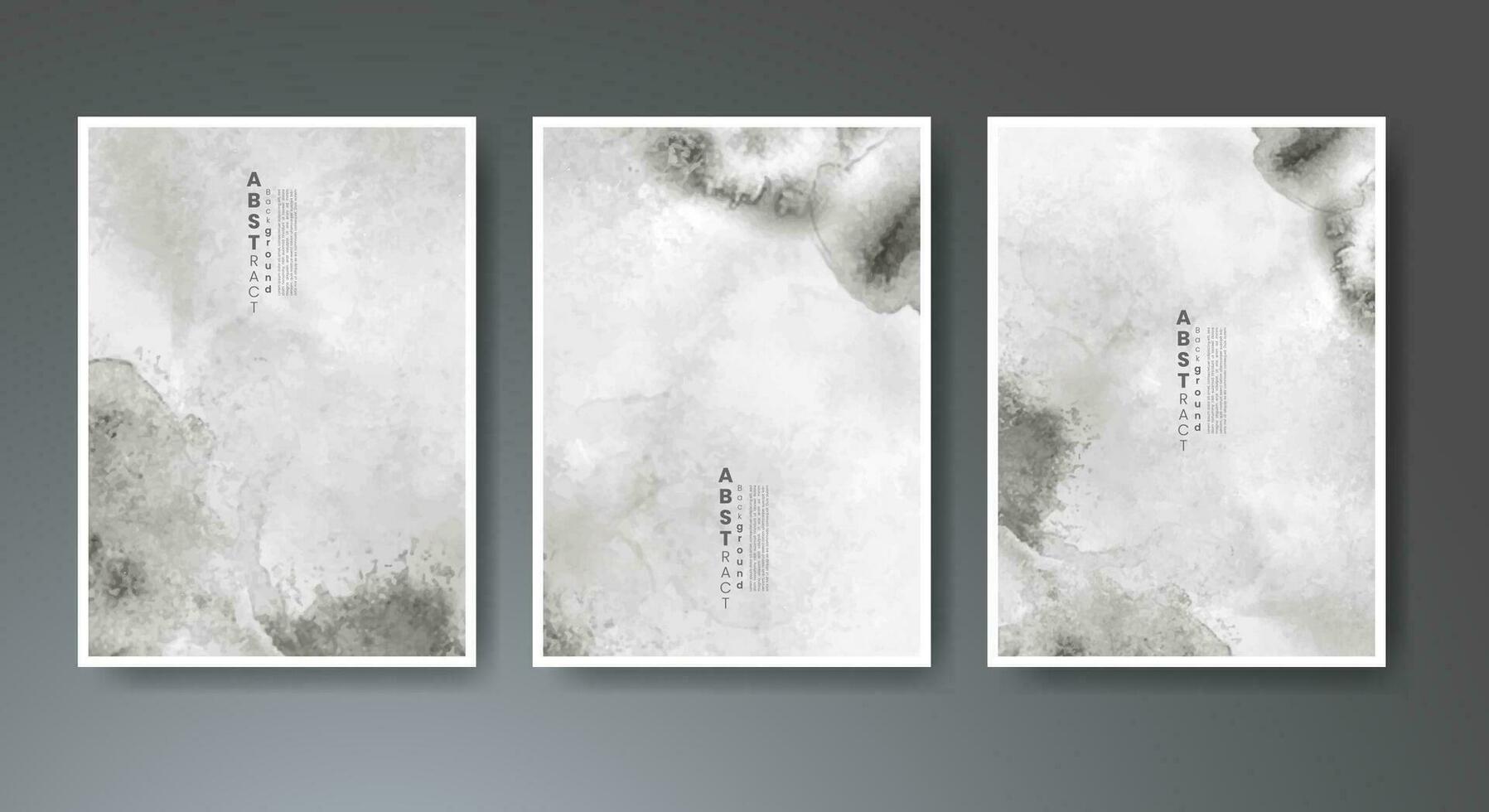Set of creative hand painted abstract watercolor background. Design for your cover, date, postcard, banner, logo. vector
