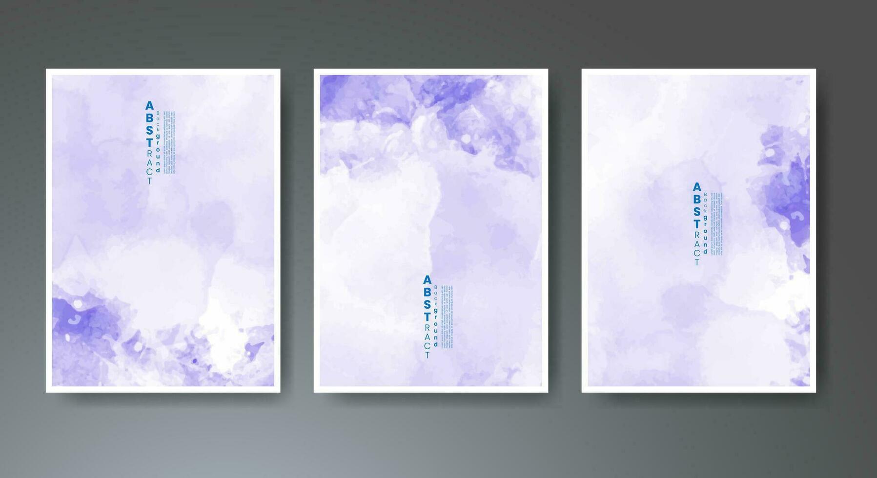 Set of creative hand painted abstract watercolor background. Design for your cover, date, postcard, banner, logo. vector