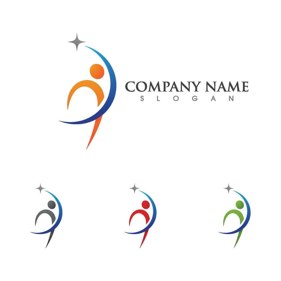 Human character logo sign vector