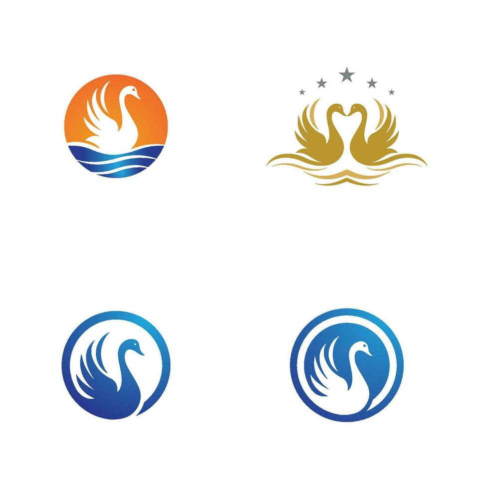 Swan icon Template vector