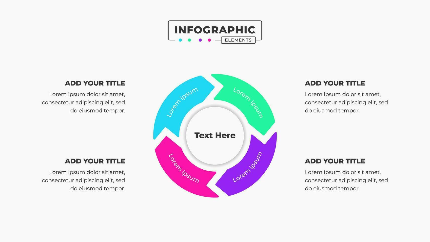 Modern vector arrow infographic design template with 4 steps or options