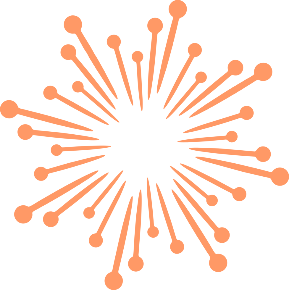 Firework icon, happy new year orange firework design transparent png