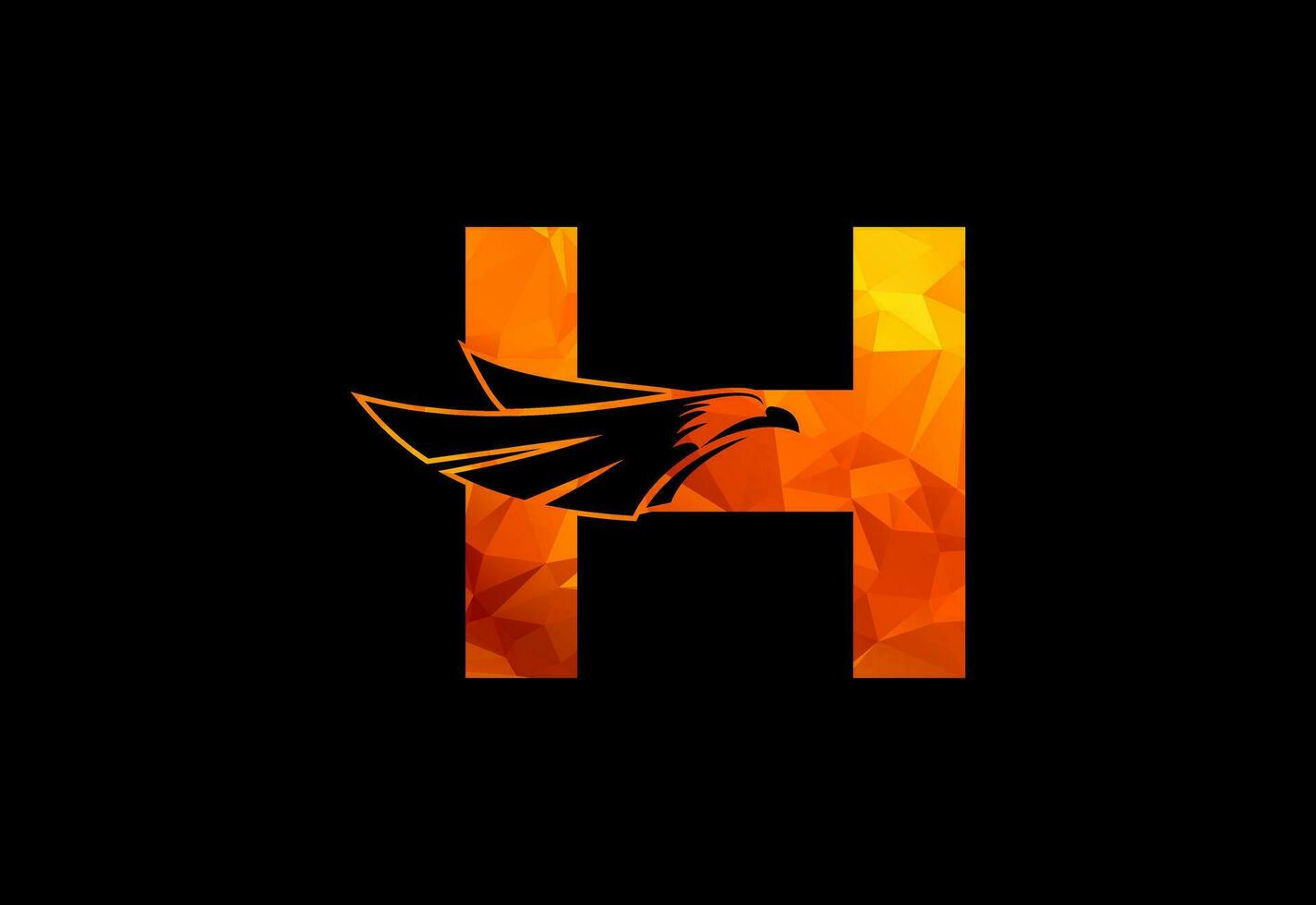Low poly in a with Eagle head monogram letter.  Free Vector