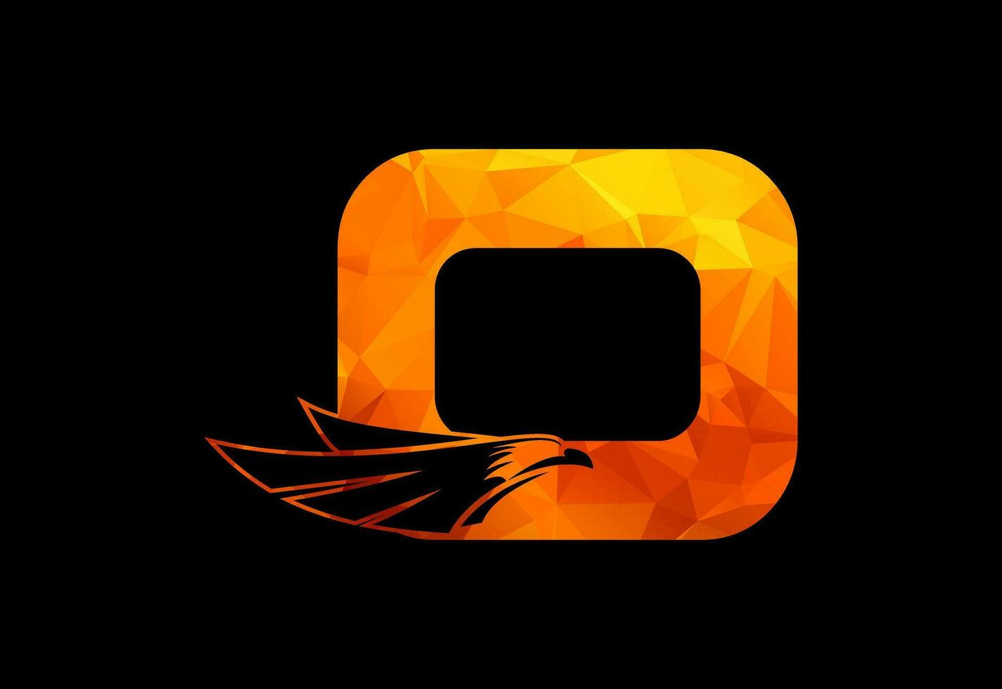 Low poly in a with Eagle head monogram letter.  Free Vector