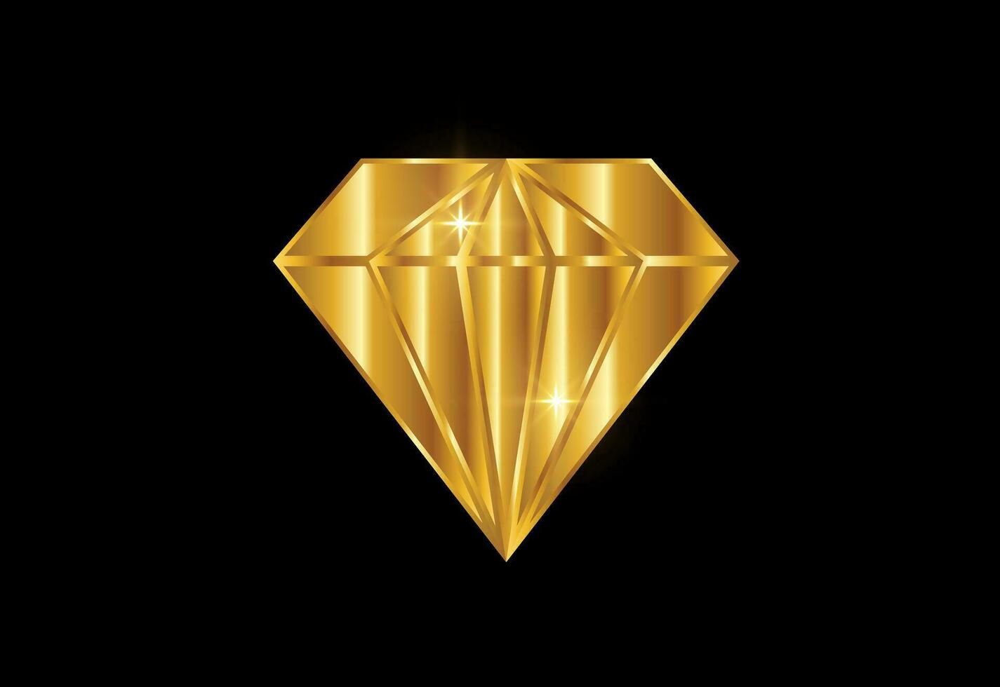 Golden color shiny diamond bright logo vector design