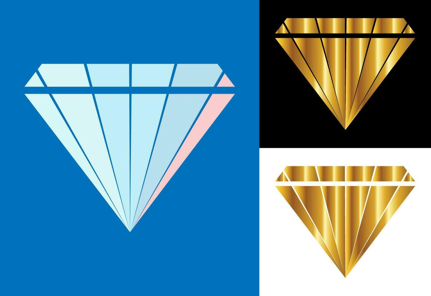 Golden color shiny diamond bright logo vector design