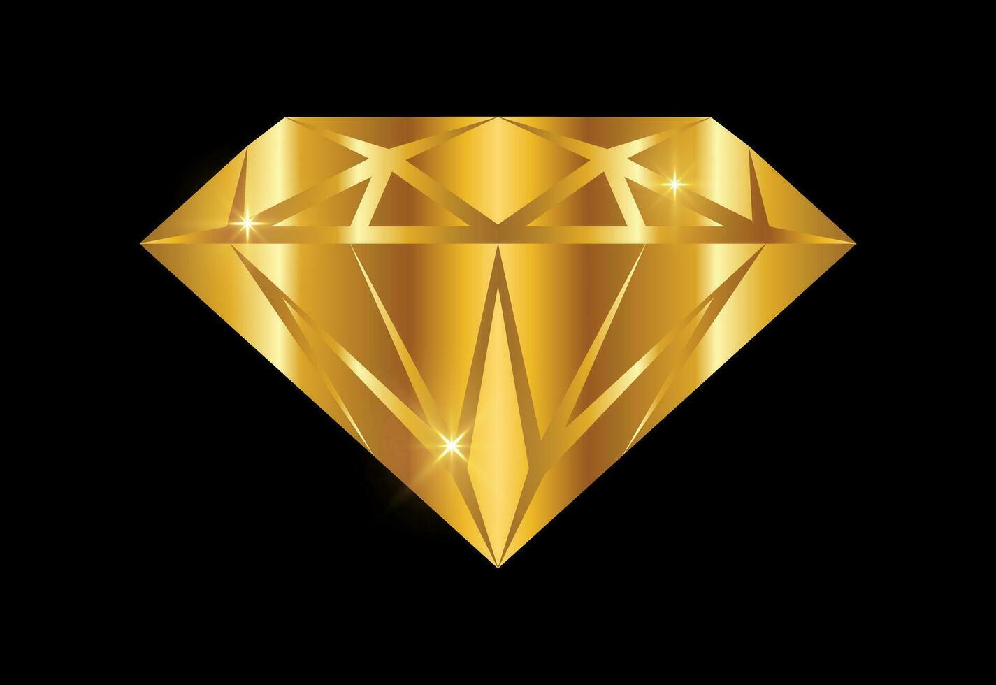 Golden color shiny diamond bright logo vector design