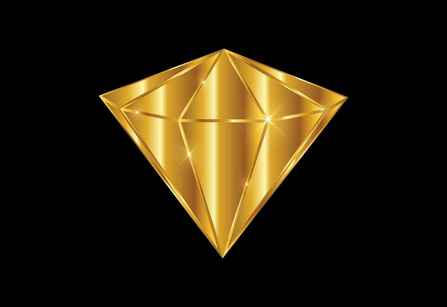 dorado color brillante diamante brillante logo vector diseño