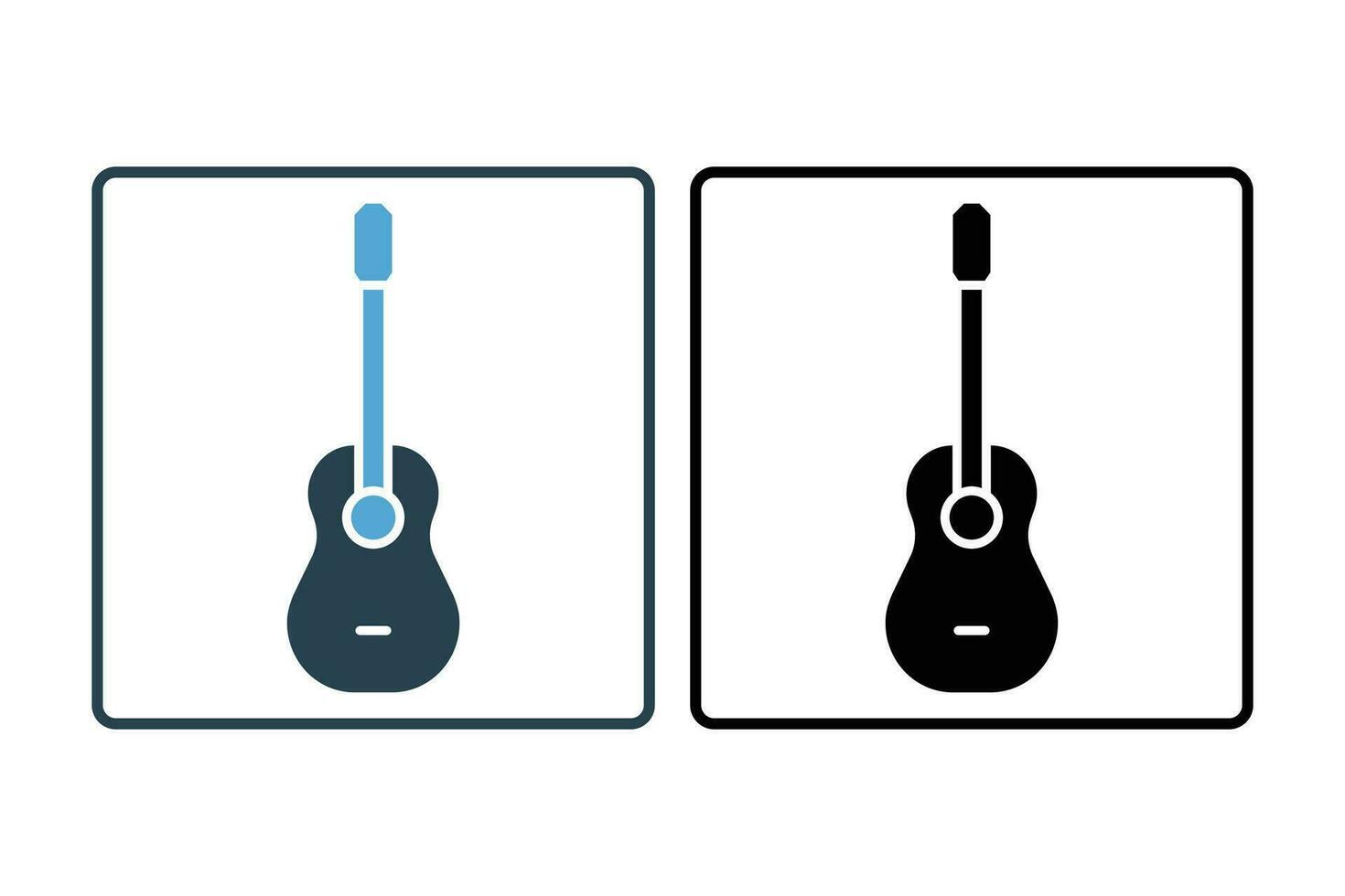 guitar icon. icon related to music, party. solid icon style. simple vector design editable