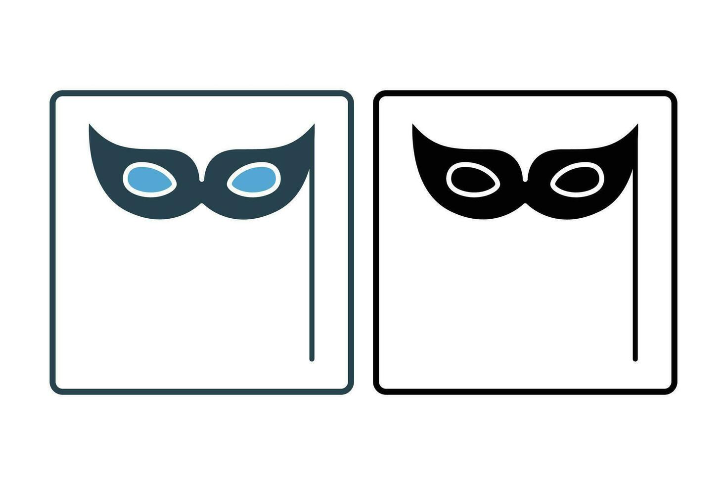 eye mask icon. icon related to party. solid icon style. simple vector design editable