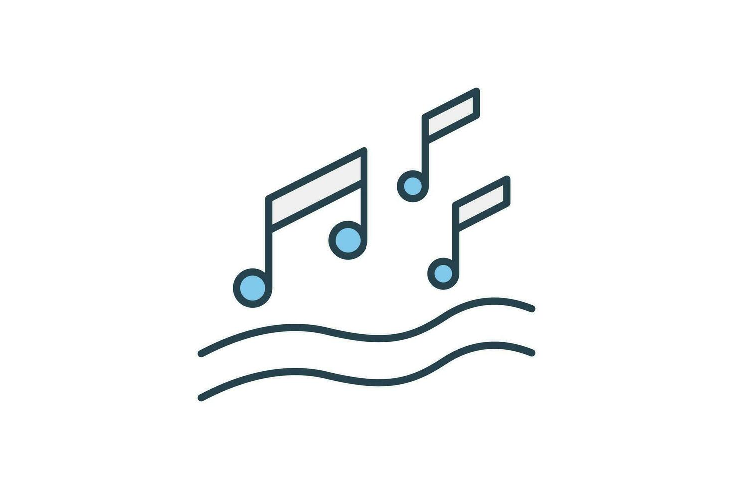 music note icon. icon related to party. flat line icon style. simple vector design editable
