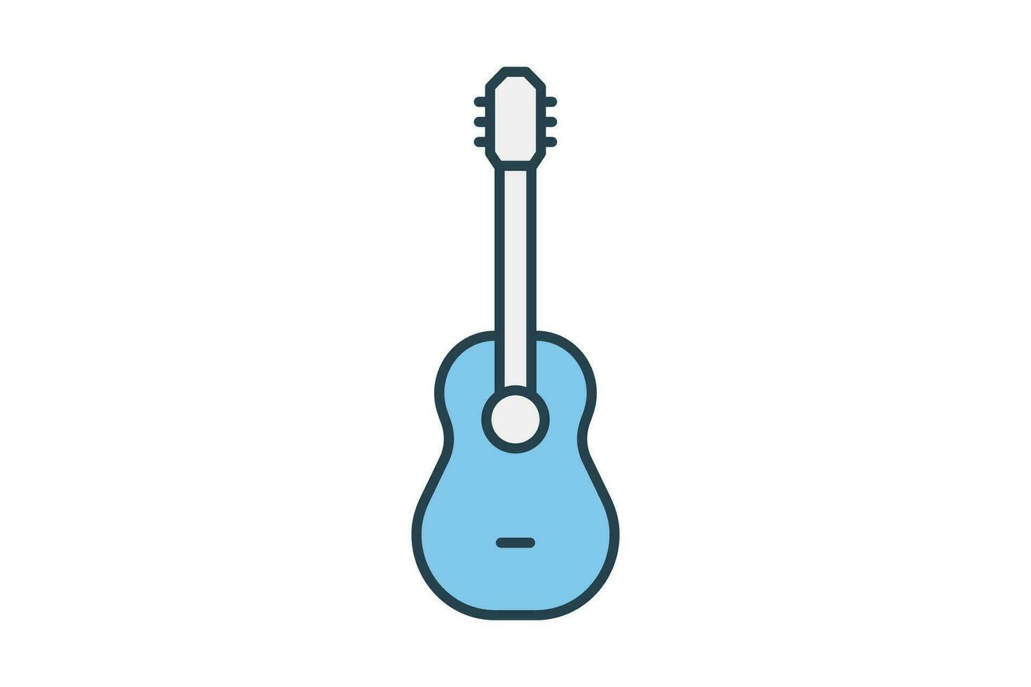 guitar icon. icon related to music, party. flat line icon style. simple vector design editable