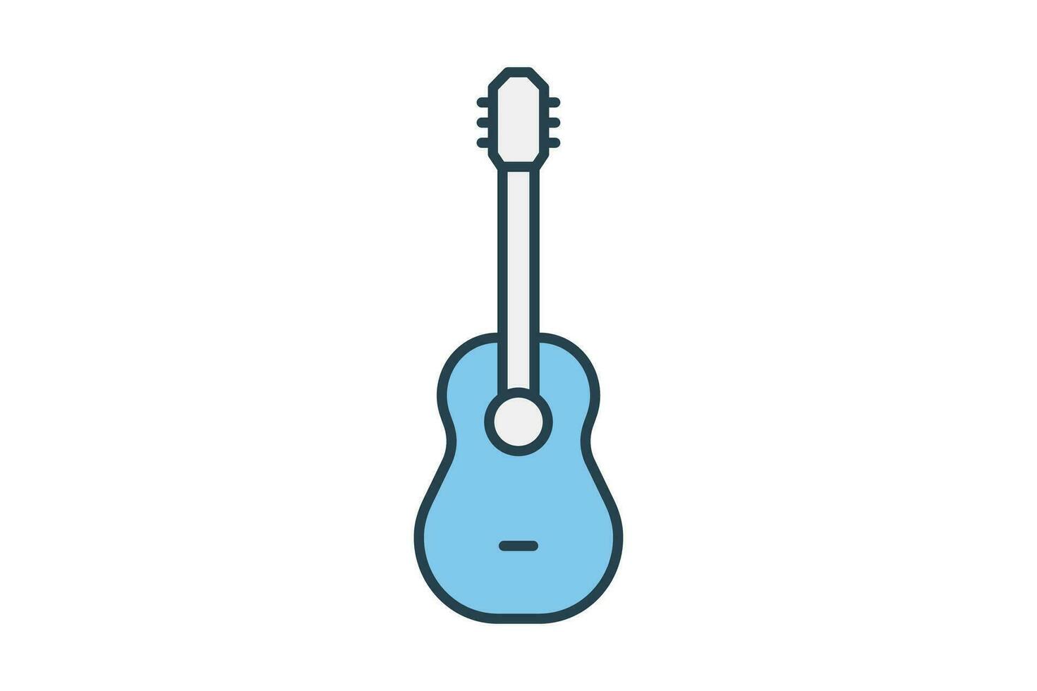 guitar icon. icon related to music, party. flat line icon style. simple vector design editable