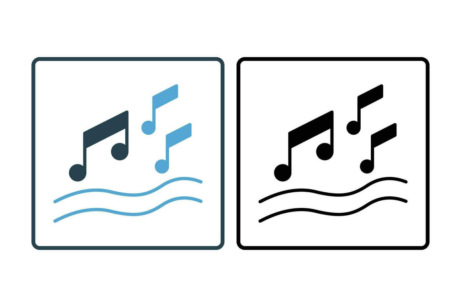 música Nota icono. icono relacionado a fiesta. sólido icono estilo. sencillo vector diseño editable