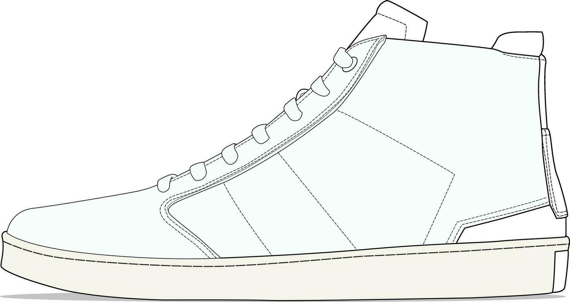 Hi Top Sneaker Basic Design Vector Illustration Side View