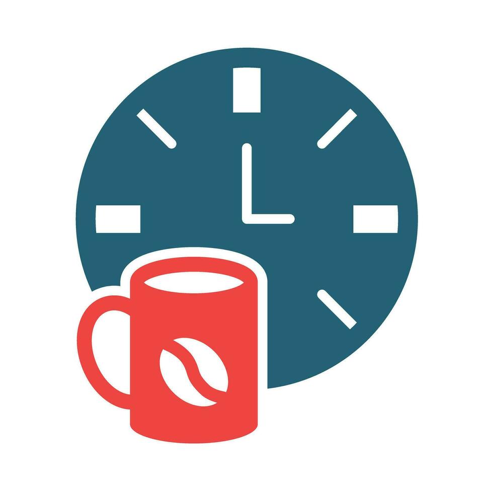 Coffee Time Vector Glyph Two Color Icons For Personal And Commercial Use.