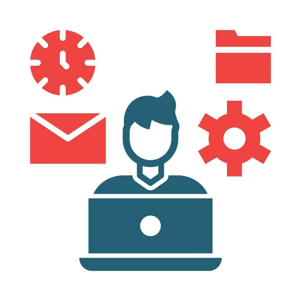 Multitasking Vector Glyph Two Color Icons For Personal And Commercial Use.