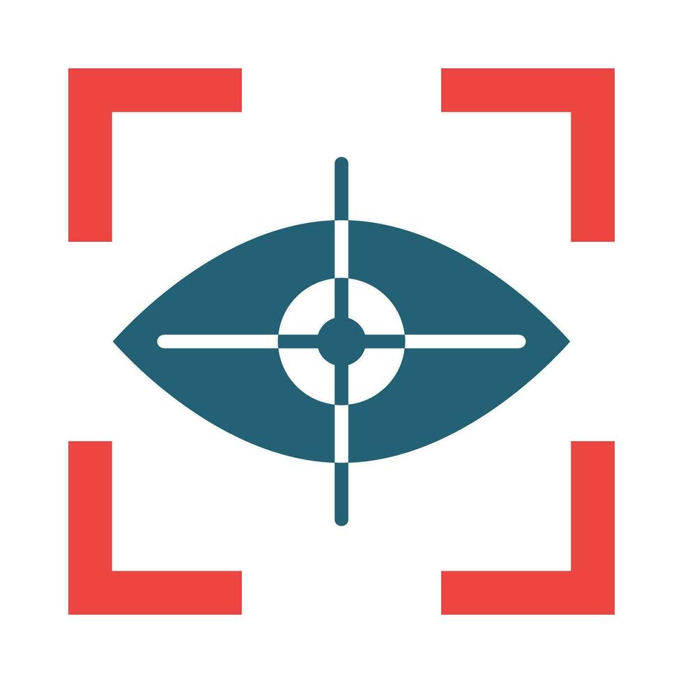 Eye Tracking Vector Glyph Two Color Icons For Personal And Commercial Use.