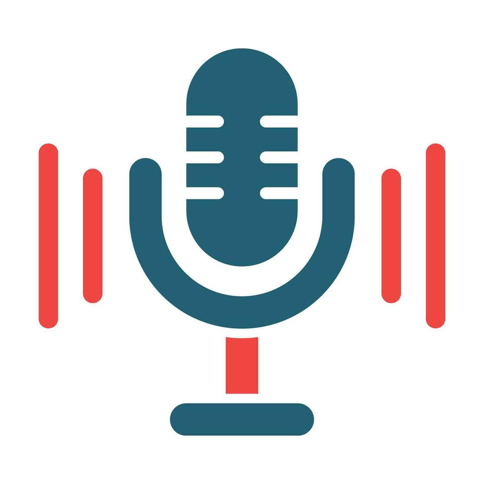 Voice Recorder Vector Glyph Two Color Icons For Personal And Commercial Use.