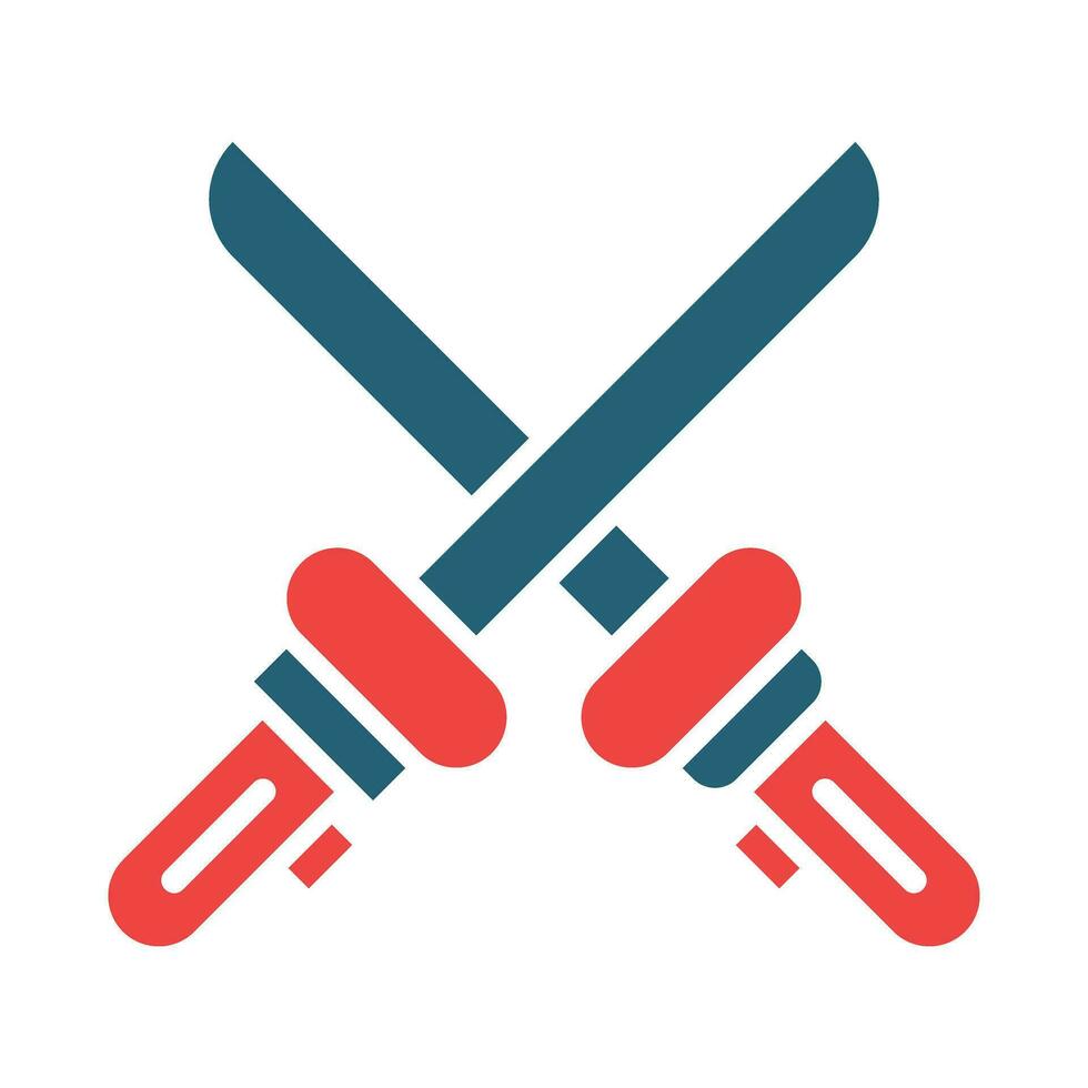 Laser Sword Vector Glyph Two Color Icons For Personal And Commercial Use.