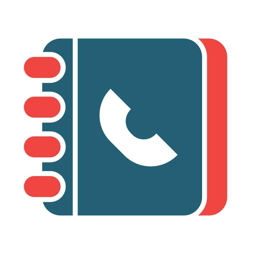 Phone Book Vector Glyph Two Color Icons For Personal And Commercial Use.