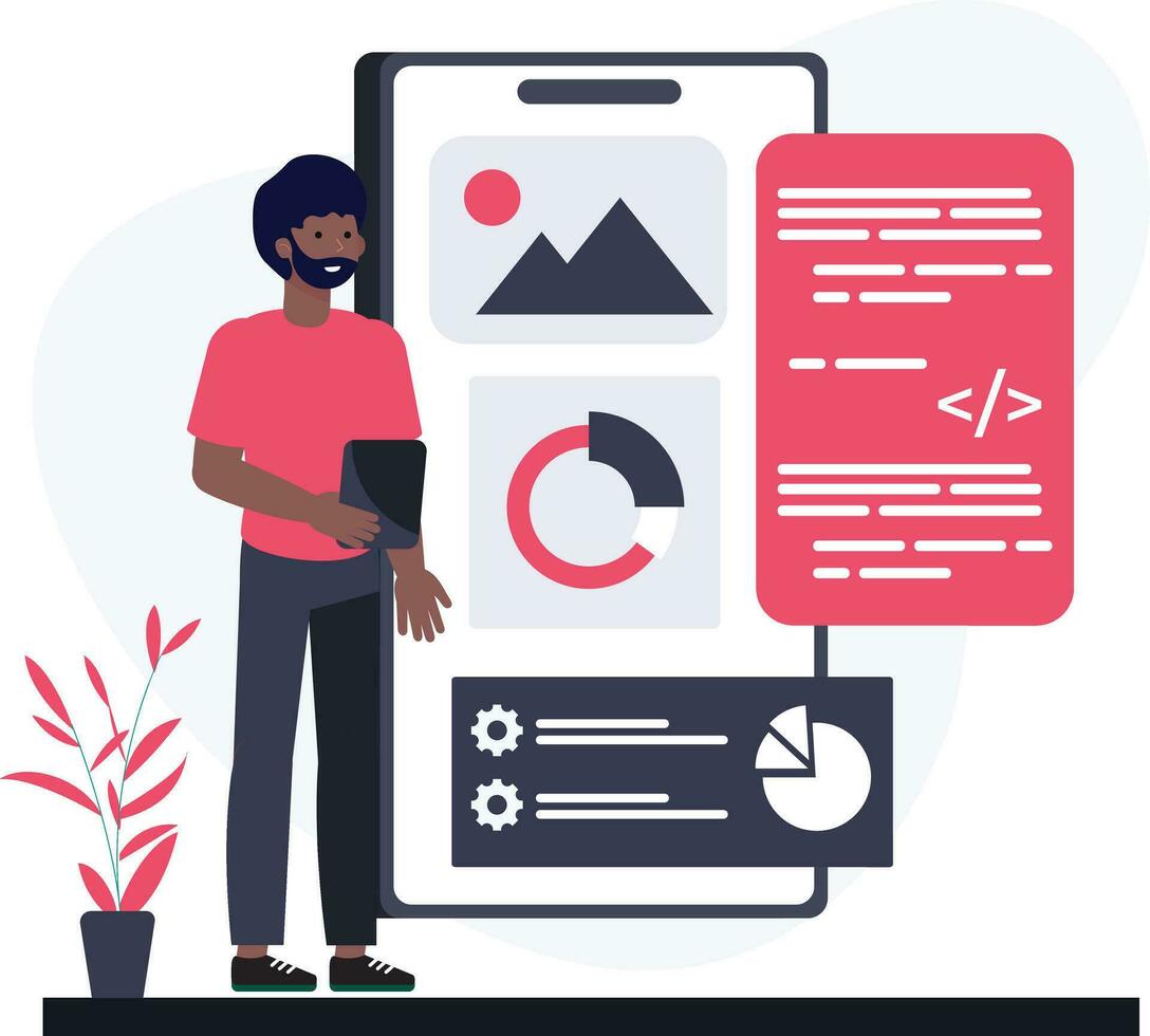 Graphic and Ui Designing Concepts vector