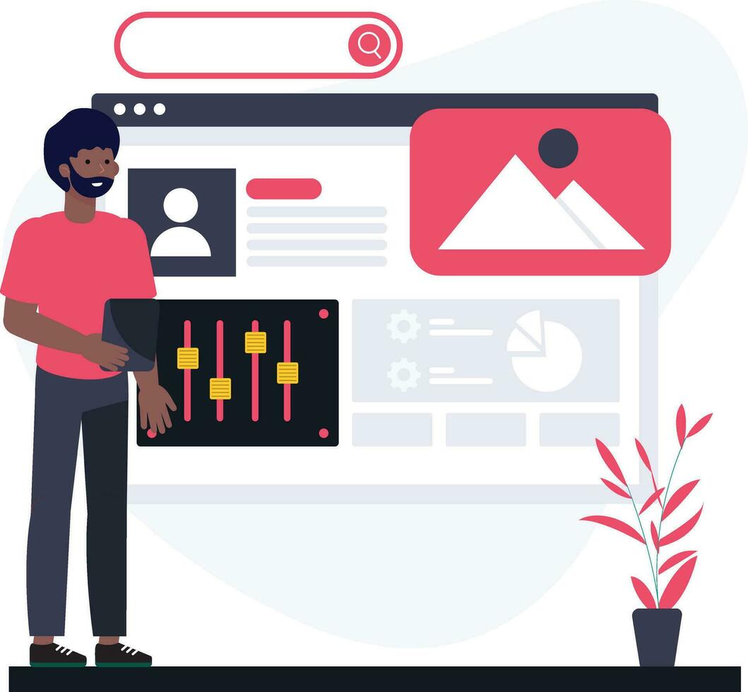 Graphic and Ui Designing Concepts vector