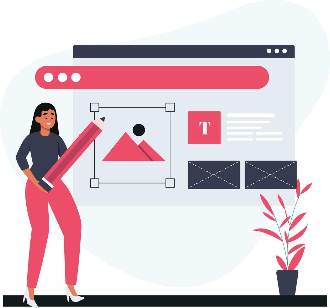 Graphic and Ui Designing Concepts vector