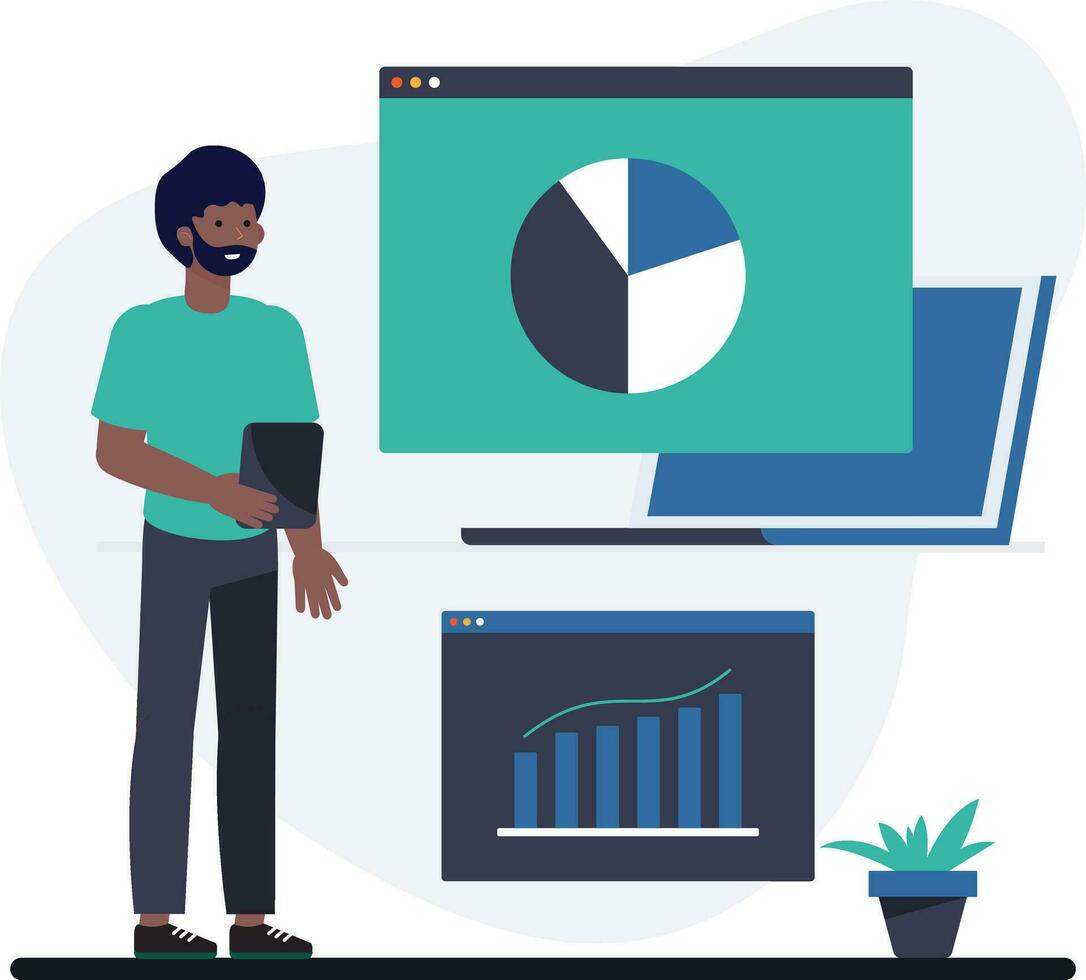 Business Work and Analytics vector